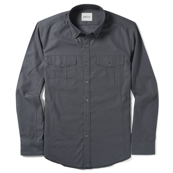 Men's Utility Shirt - Editor in Slate Gray Cotton | Batch