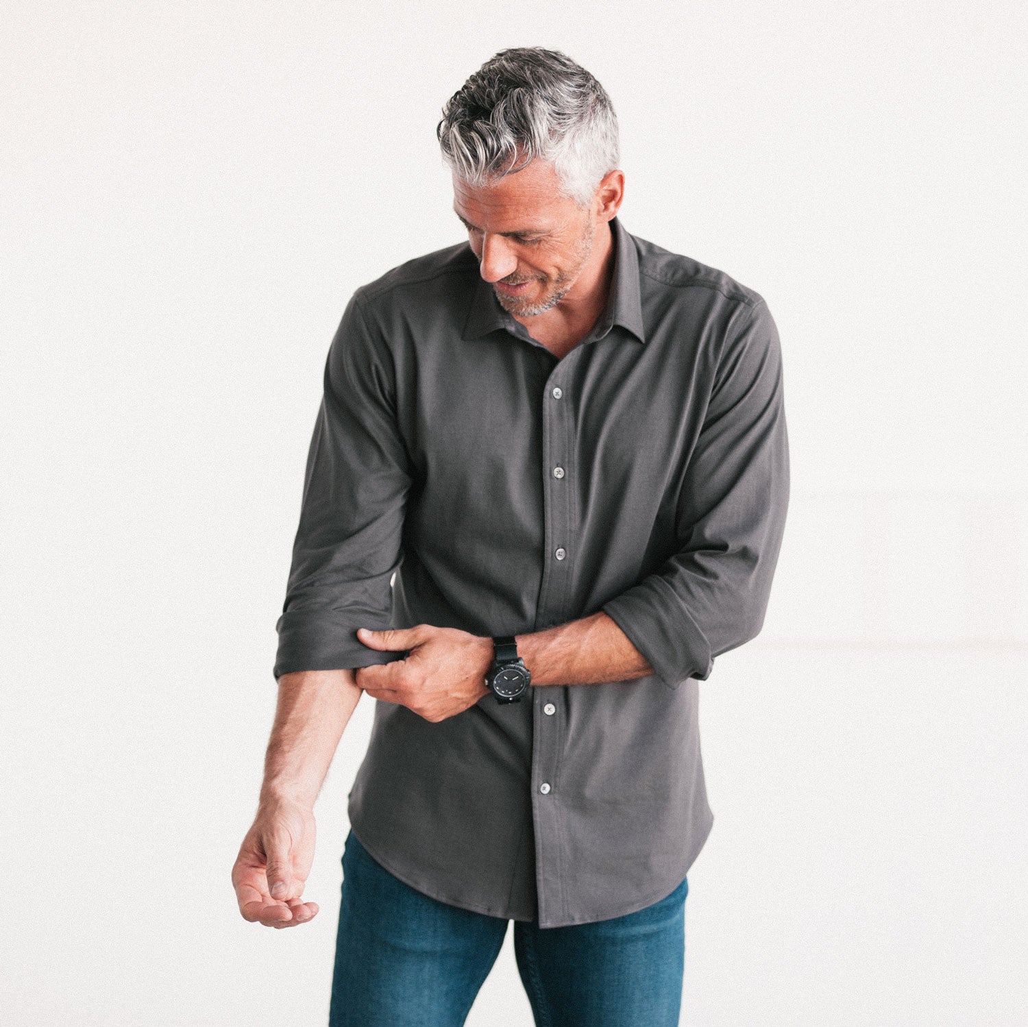 Essential T-Shirt Shirt - Slate Gray Cotton Jersey