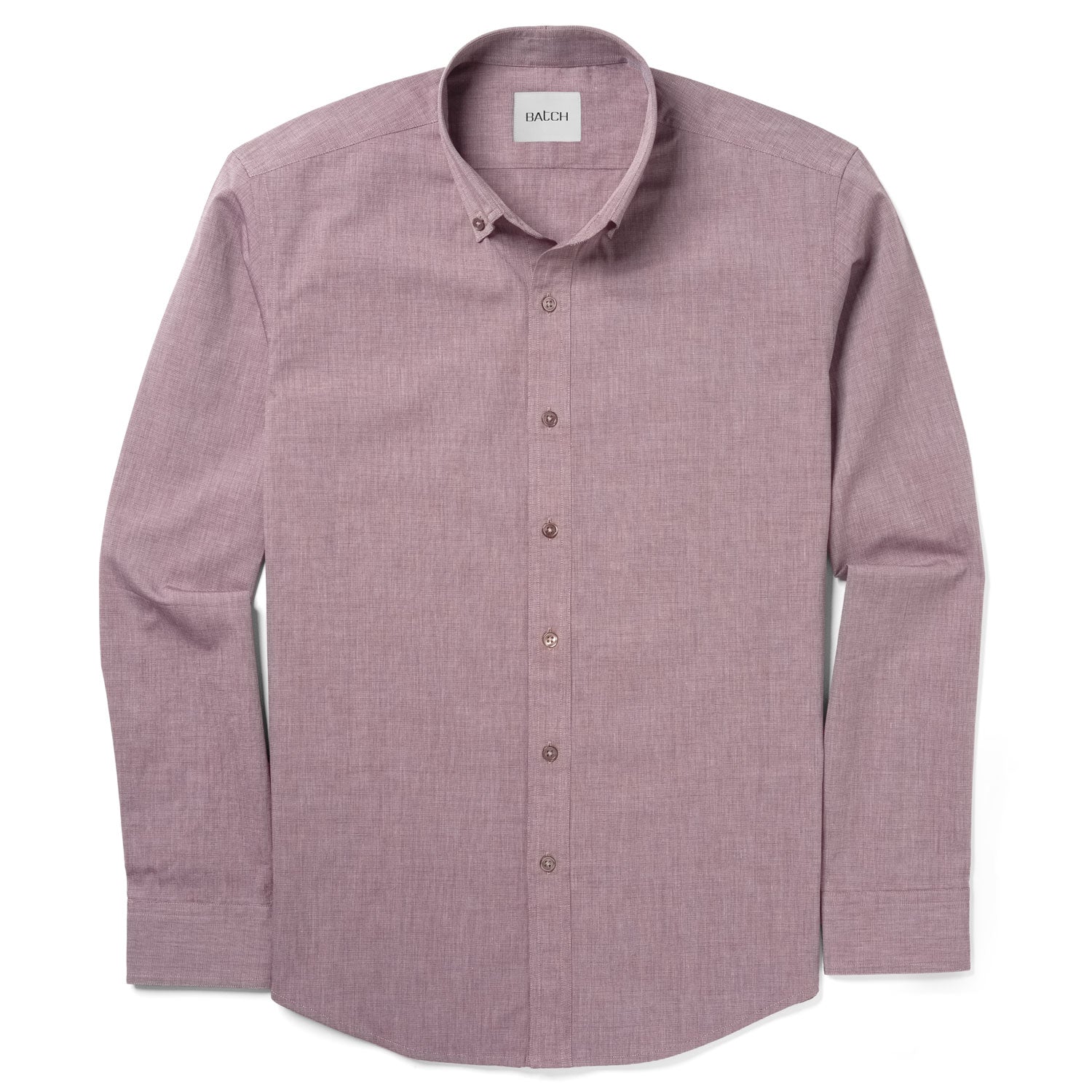 Essential Button Down Collar Casual Shirt - Currant Cotton End-on-end