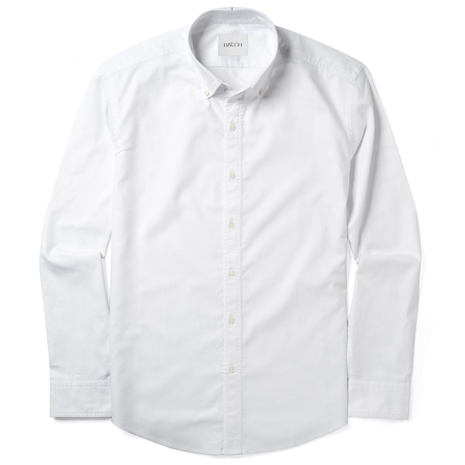 Men's Casual Button Down Shirt in Classic White Cotton Twill Medium