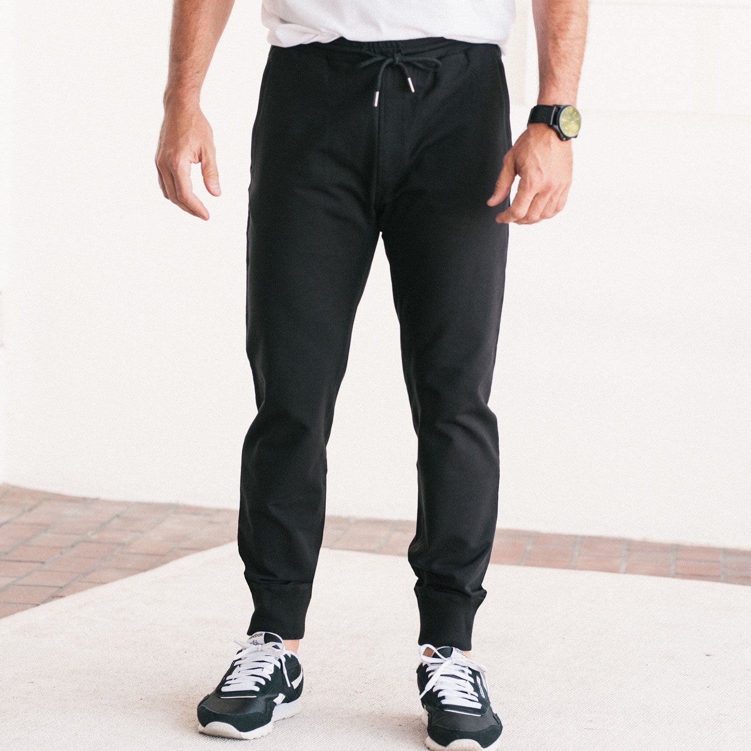 Essential Joggers Black Cotton French Terry