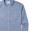 Batch Pioneer Band Collar Men's Shirt In Classic Blue Oxford Close-Up